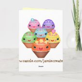 Custom Baby Girl's First Birthday Cupcake Card Karte (Rückseite)