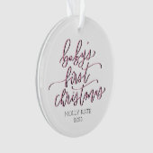 Custom Baby Girl's First Christmas Ornament (Vorderseite)