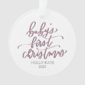 Custom Baby Girl's First Christmas Ornament (Vorderseite)