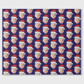 Custom Baby Head Gesicht Foto Weihnachtsmannmütze Geschenkpapier (Flach)