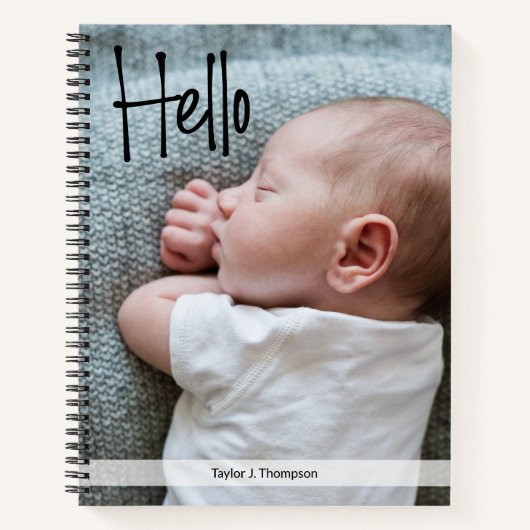 Custom Baby Journal mit Foto und Name Notizblock (Vorderseite)