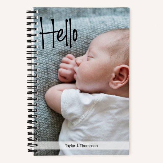 Custom Baby Journal mit Foto und Name Notizblock (Vorderseite)