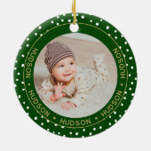 Custom Baby Keepake Fireman Weihnachtsbaum Keramik Ornament (Hinten)