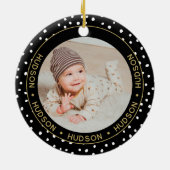 Custom Baby Keepake Fireman Weihnachtsbaum Keramik Ornament (Hinten)