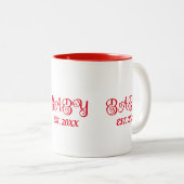 Custom Baby LIEBE Retro Red Valentine Couple Zweifarbige Tasse (VorderseiteRechts)
