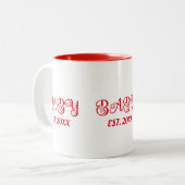 Custom Baby LIEBE Retro Red Valentine Couple Zweifarbige Tasse (Vorderseite Links)
