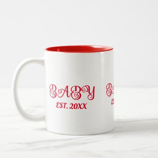 Custom Baby LIEBE Retro Red Valentine Couple Zweifarbige Tasse (Links)