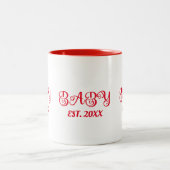 Custom Baby LIEBE Retro Red Valentine Couple Zweifarbige Tasse (Mittel)