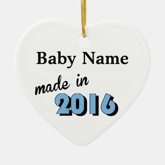 Custom Baby made in 2016 Blue Keramikornament (Vorne)