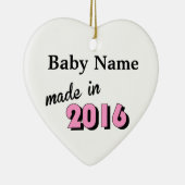 Custom Baby made in 2016 Pink Keramik Ornament (Rechts)