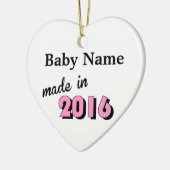 Custom Baby made in 2016 Pink Keramik Ornament (Links)