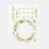 Custom Baby Meilenstein Monatsblanken, Sonnenblume Fleecedecke (Vorderseite)