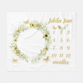 Custom Baby Meilenstein Monatsblanken, Sonnenblume Fleecedecke (Vorderseite (Horizontal))