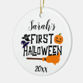 Custom Baby Name and Foto First Halloween Pumpkin Keramik Ornament (Links)