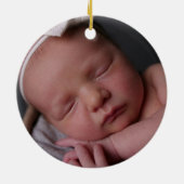 Custom Baby Name and Foto First Halloween Pumpkin Keramik Ornament (Hinten)