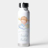 Custom Baby Name Blue Cloud Trinkflasche (Links)