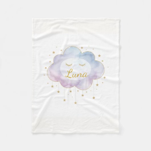 Custom Baby Name Lavender WatercolorFleece Blanket Fleecedecke (Vorderseite)