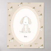 Custom Baby Name Nursery - Cute Dog Poster (Vorne)