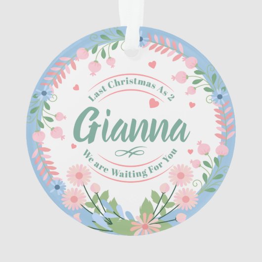 Custom Baby Name Ornament for Erwartete Familien (Rückseite)