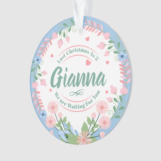 Custom Baby Name Ornament for Erwartete Familien (Vorderseite)