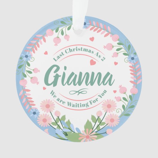 Custom Baby Name Ornament for Erwartete Familien (Vorderseite)
