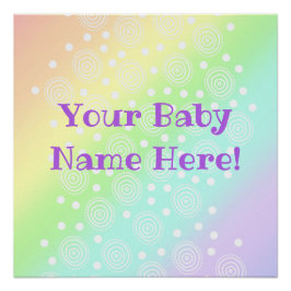 Custom Baby Name Pastell Rainbow Kinderzimmer Prin Poster