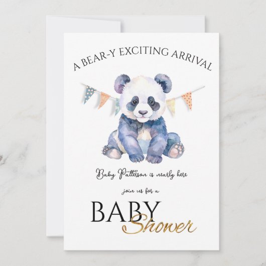 Custom Baby Panda Baby Shower Einladung (Vorderseite)