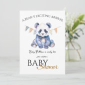 Custom Baby Panda Baby Shower Einladung (Stehend Vorderseite)