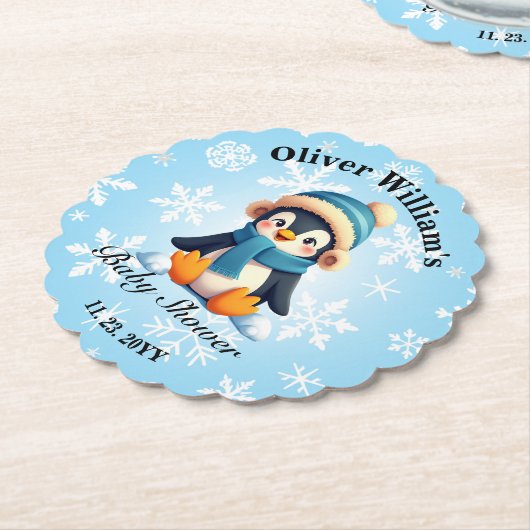 Custom Baby Penguin Baby Duschpapier Untersetzer (angewinkelt)