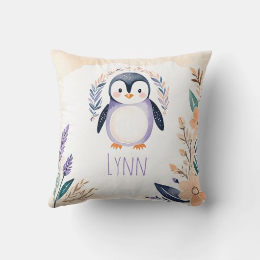 Custom Baby Penguin Pillow Boho Blumendesign - Kissen (Rückseite)