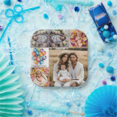 Custom Baby Photo Paper Plate – Brown Frame Pappteller (Party)