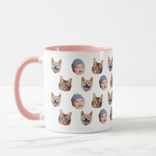 Custom Baby Picture Mug with Repeating Faces Tasse (Links)