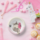 Custom Baby Pink Giraffe Paper Bowls Pappteller (Party)
