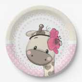 Custom Baby Pink Giraffe Paper Teller (Vorderseite)