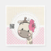 Custom Baby Pink Giraffe Papier Napkins Serviette (Vorderseite)