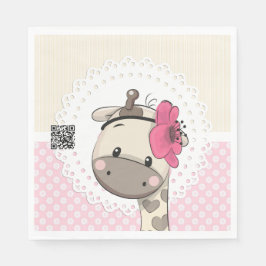 Custom Baby Pink Giraffe Papier Napkins Serviette