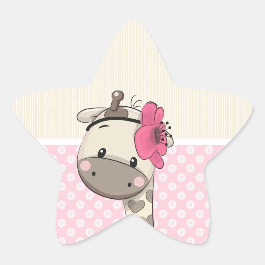 Custom Baby Pink Giraffe Star Stickers (Vorderseite)