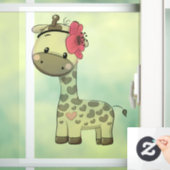 Custom Baby Pink Giraffe Window Cloning Fensteraufkleber (Zuhause)