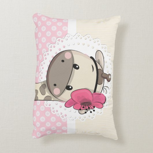 Custom Baby Pink Giraffe Zugang Kissen (Rückseite(Vertikal))