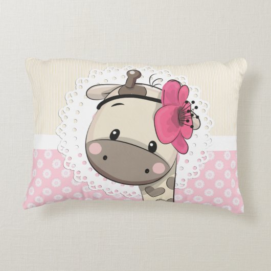 Custom Baby Pink Giraffe Zugang Kissen (Rückseite)