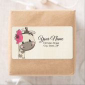 Custom Baby Pink Girl Giraffe Rücksendeadresse Eti (Insitu)