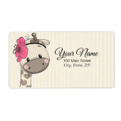 Custom Baby Pink Girl Giraffe Rücksendeadresse Eti (Vorne)