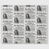 Custom Baby Pregnancy Reveal Newspaper Geschenkwra Geschenkpapier (Flach)