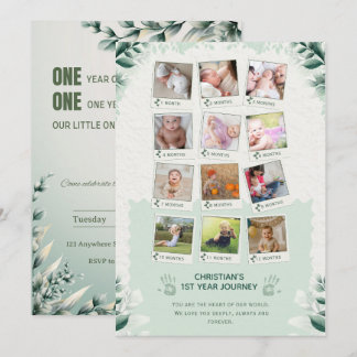 Custom Baby’s 1st Year Journey Photo Collage Einladung
