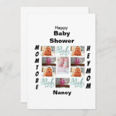 Custom Baby Shower 11 Foto Collage Einladung (Vorne/Hinten)