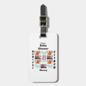 Custom Baby Shower 11 Foto Collage Gepäckanhänger (Vorderseite vertikal)