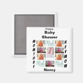 Custom Baby Shower 11 Foto Collage Magnet (Vorderseite/Rückseite)