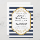 Custom Baby Shower Einladung, Navy und Gold Einladung (Vorne/Hinten)