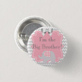 Custom Baby Shower Party Ich bin der Big Bro Butto Button (Vorne & Hinten)