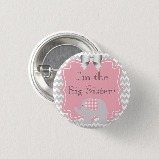 Custom Baby Shower Party Ich bin der große Schwest Button (Vorne & Hinten)